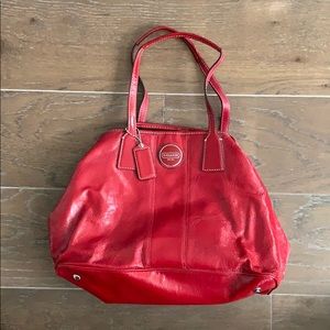 Red COACH bag